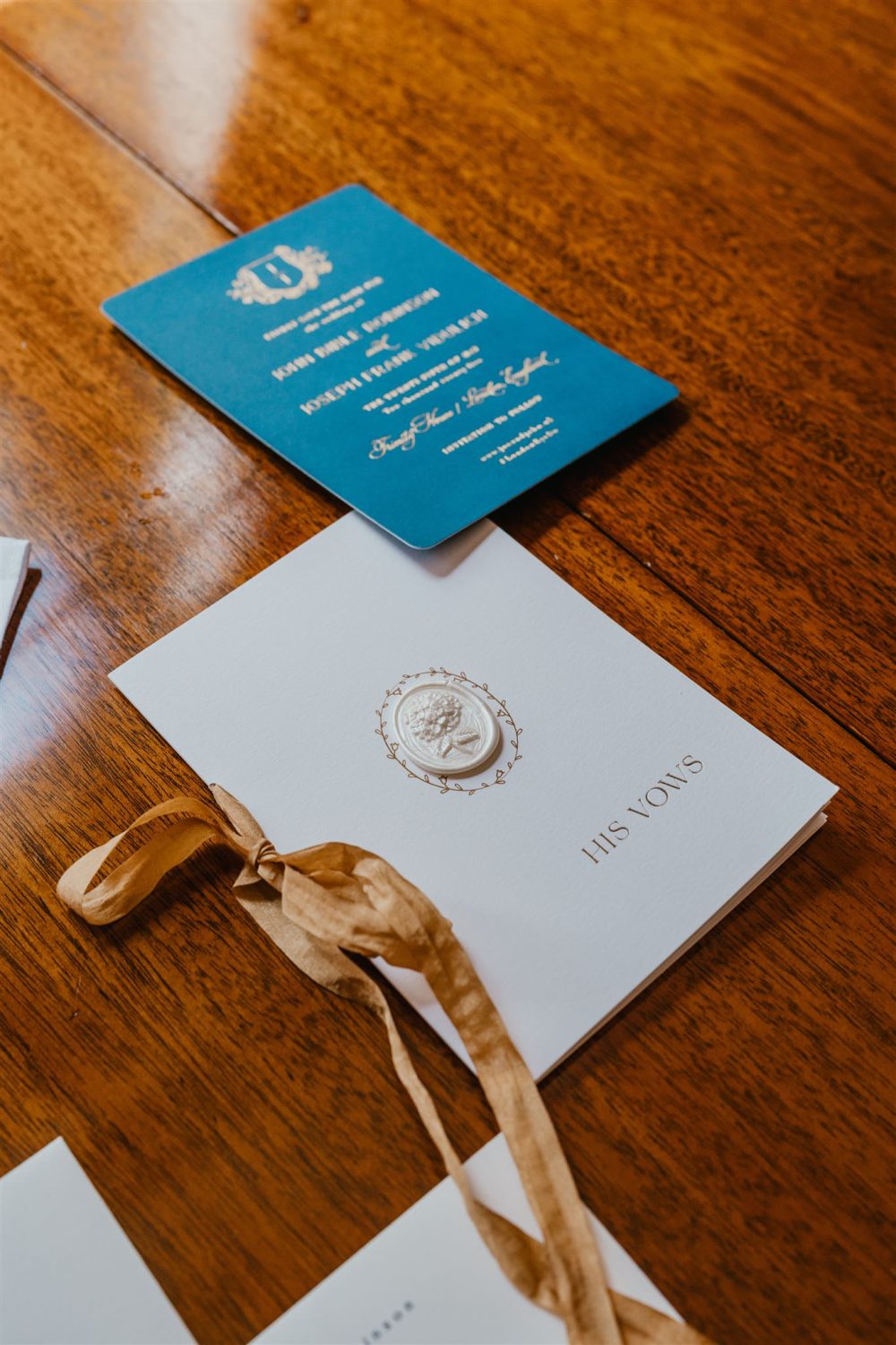 his vows wedding stationery flatlay