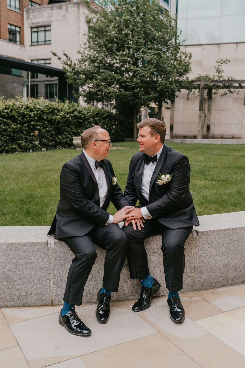 grooms couple portraits at London wedding at trinity house in tower hill