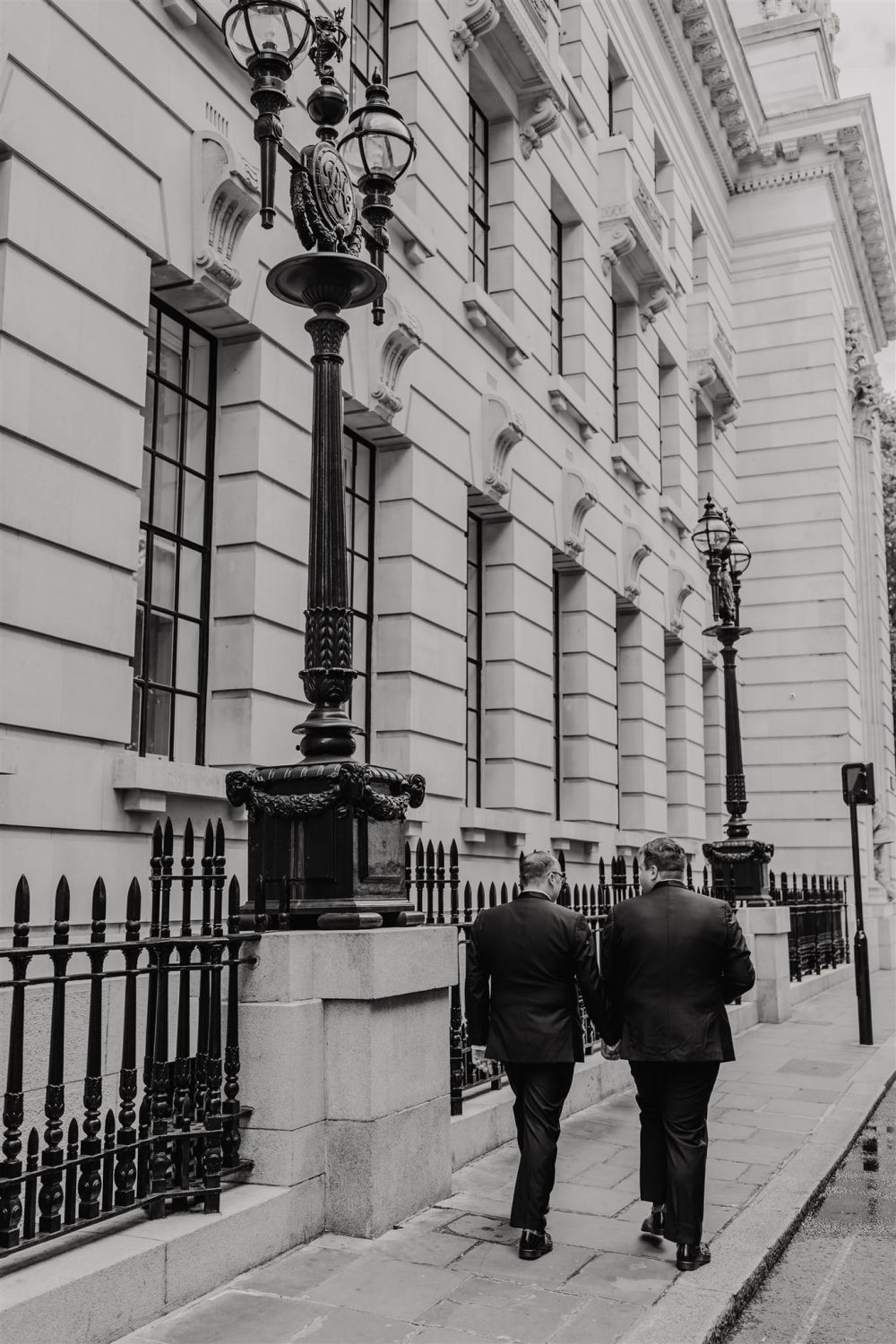 black and white couple portraits at London wedding at trinity house in tower hill