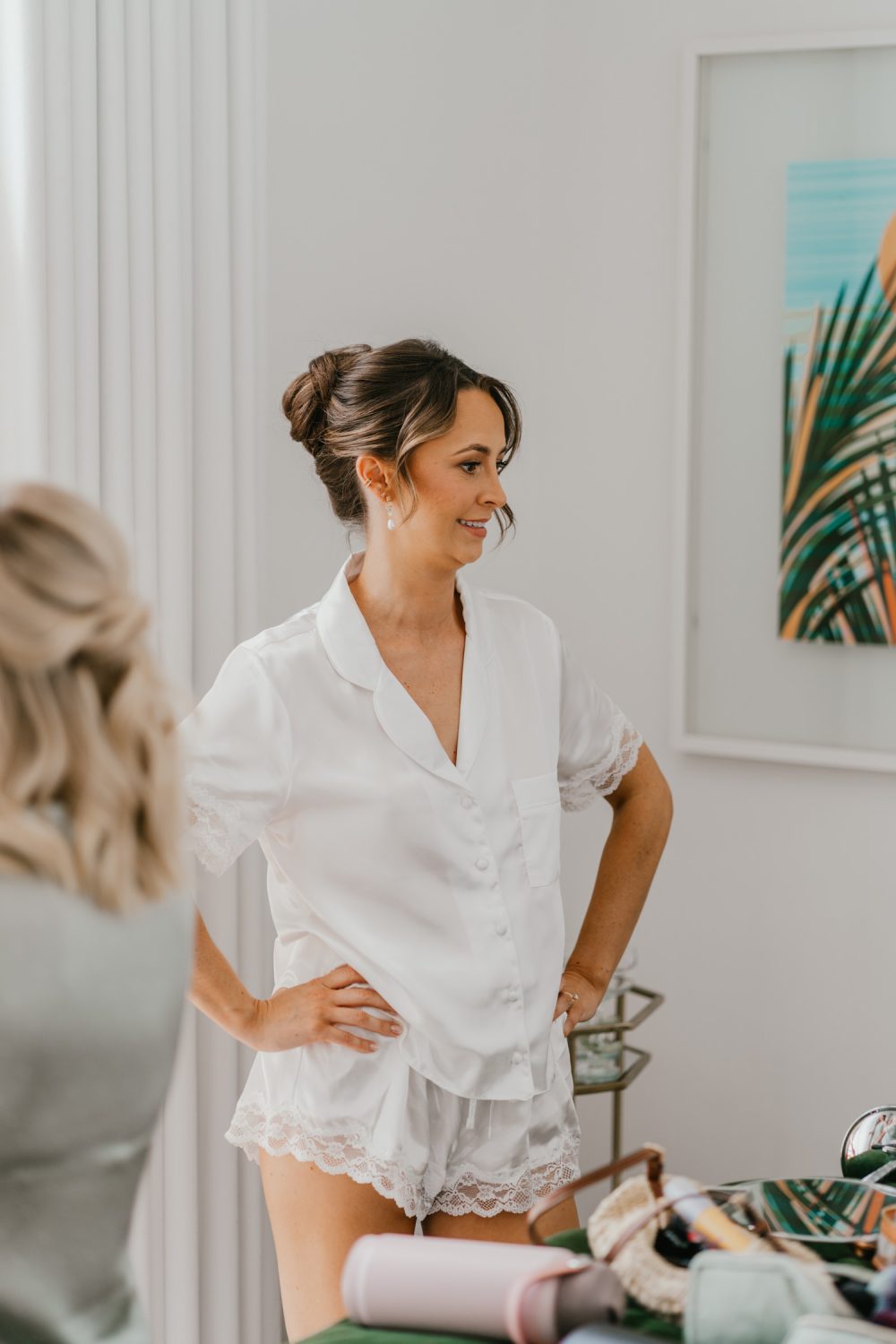 bride on wedding morning