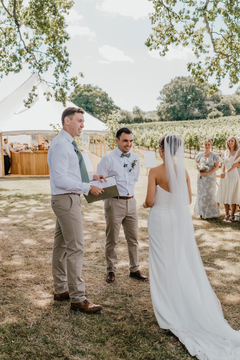 vineyard wedding ceremony at English Oak Vineyard