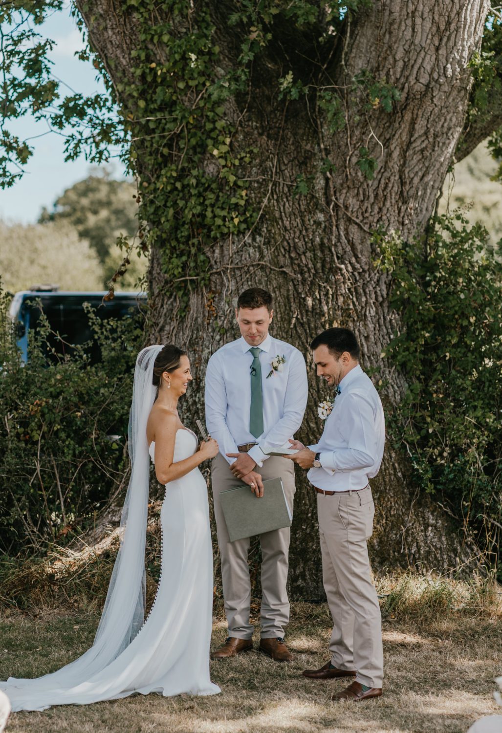 vineyard wedding ceremony at English Oak Vineyard