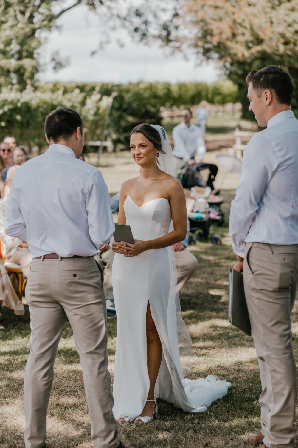 vineyard wedding ceremony at English Oak Vineyard