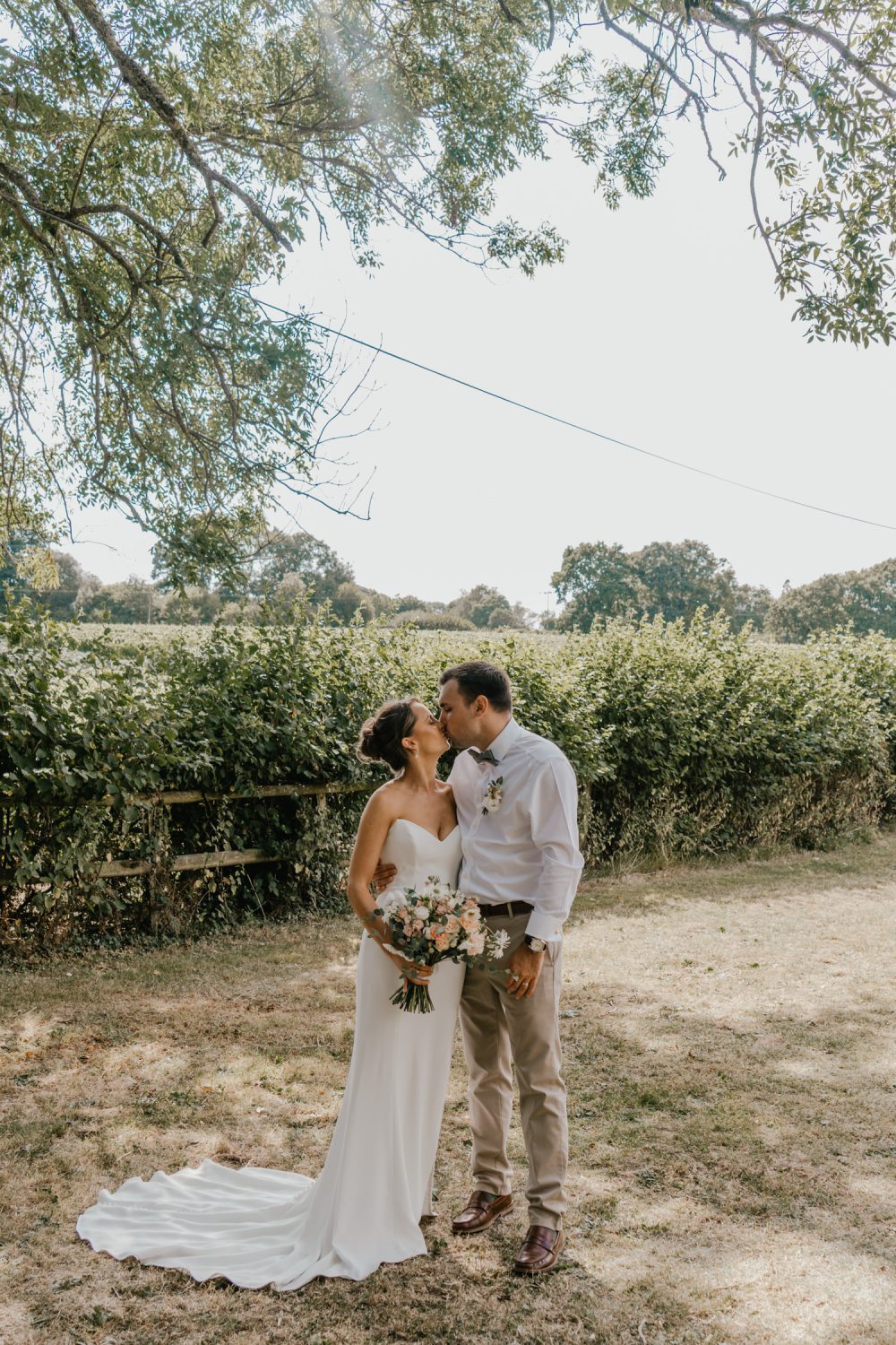bride and groom couple portraits at English Oak Vineyard wedding in dorset