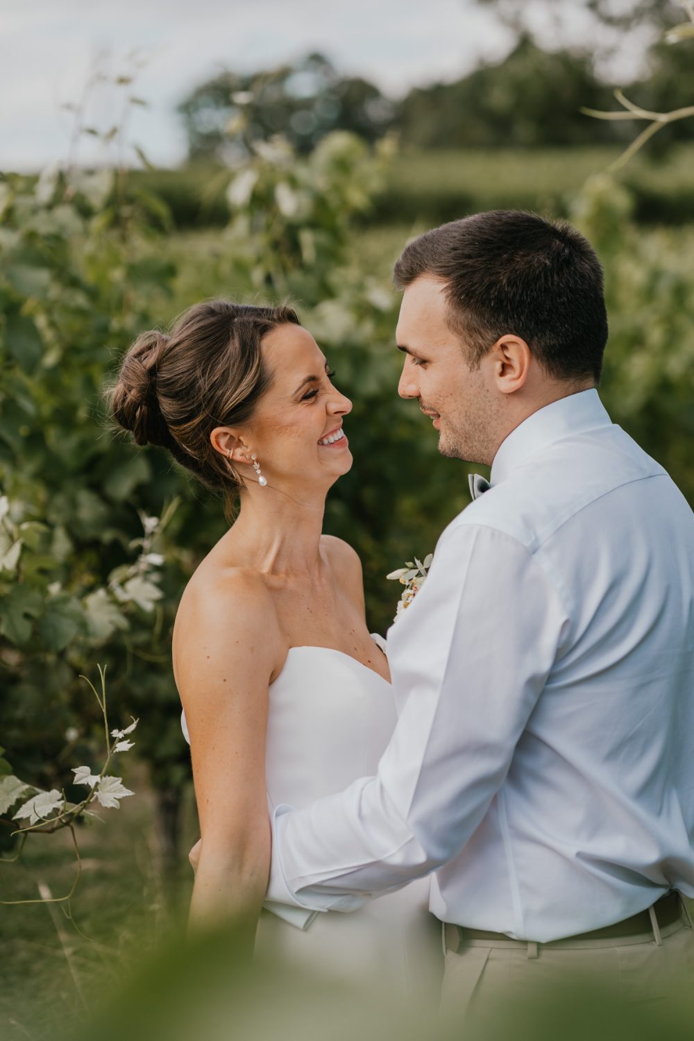 bride and groom couple portraits at English Oak Vineyard wedding in dorset