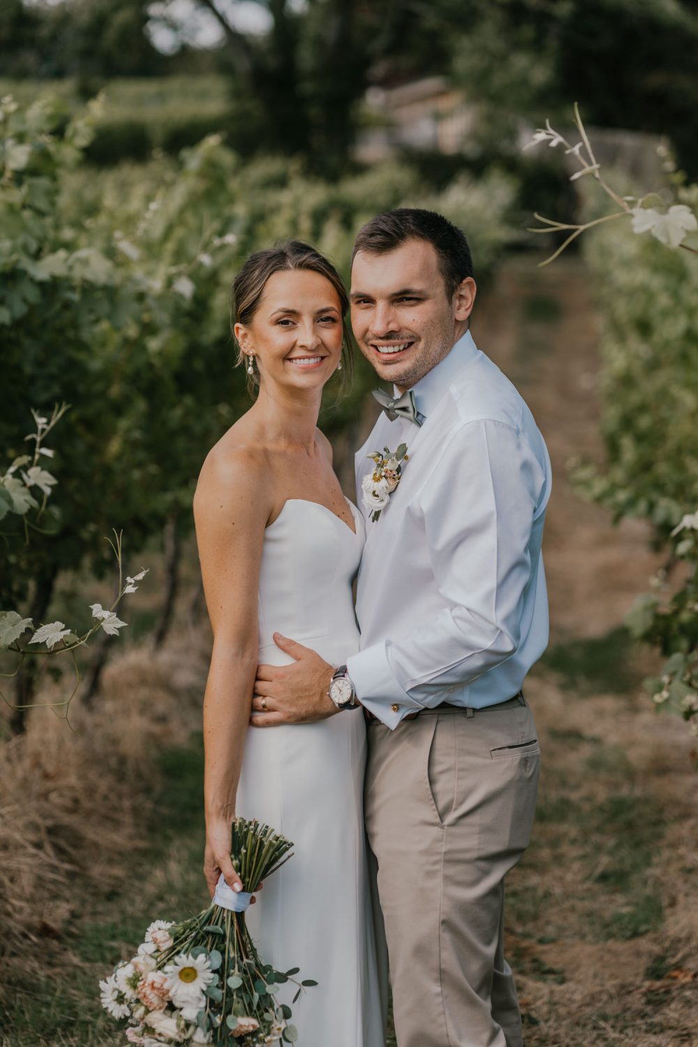 bride and groom couple portraits at English Oak Vineyard wedding in dorset