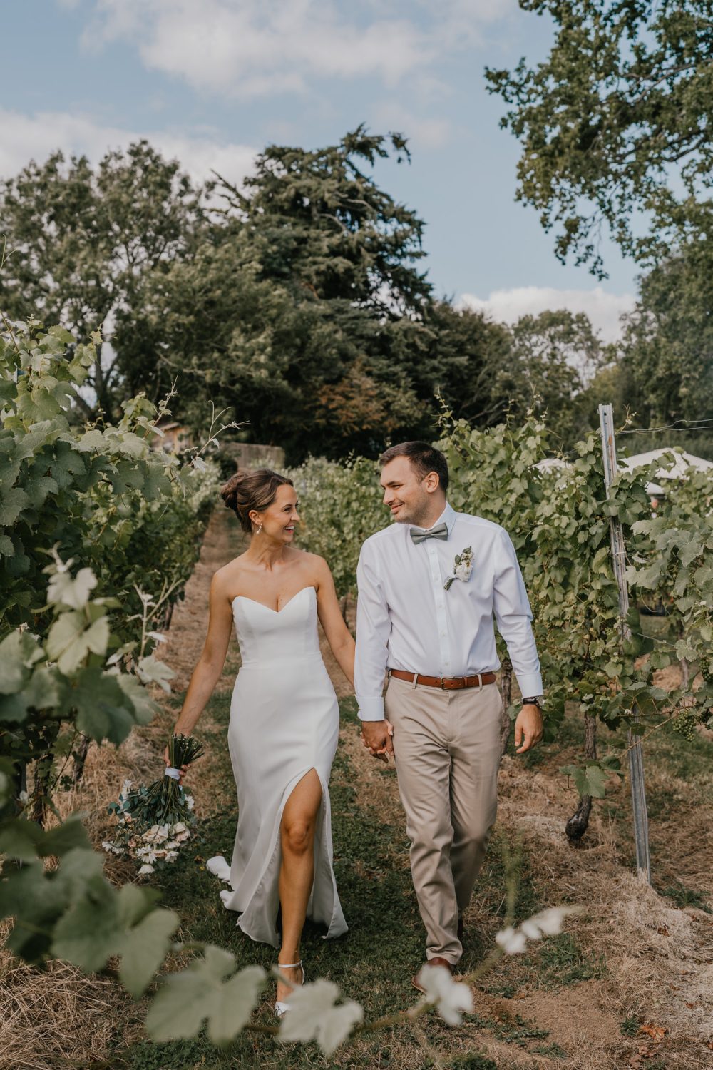 couple portraits at English Oak Vineyard wedding in dorset