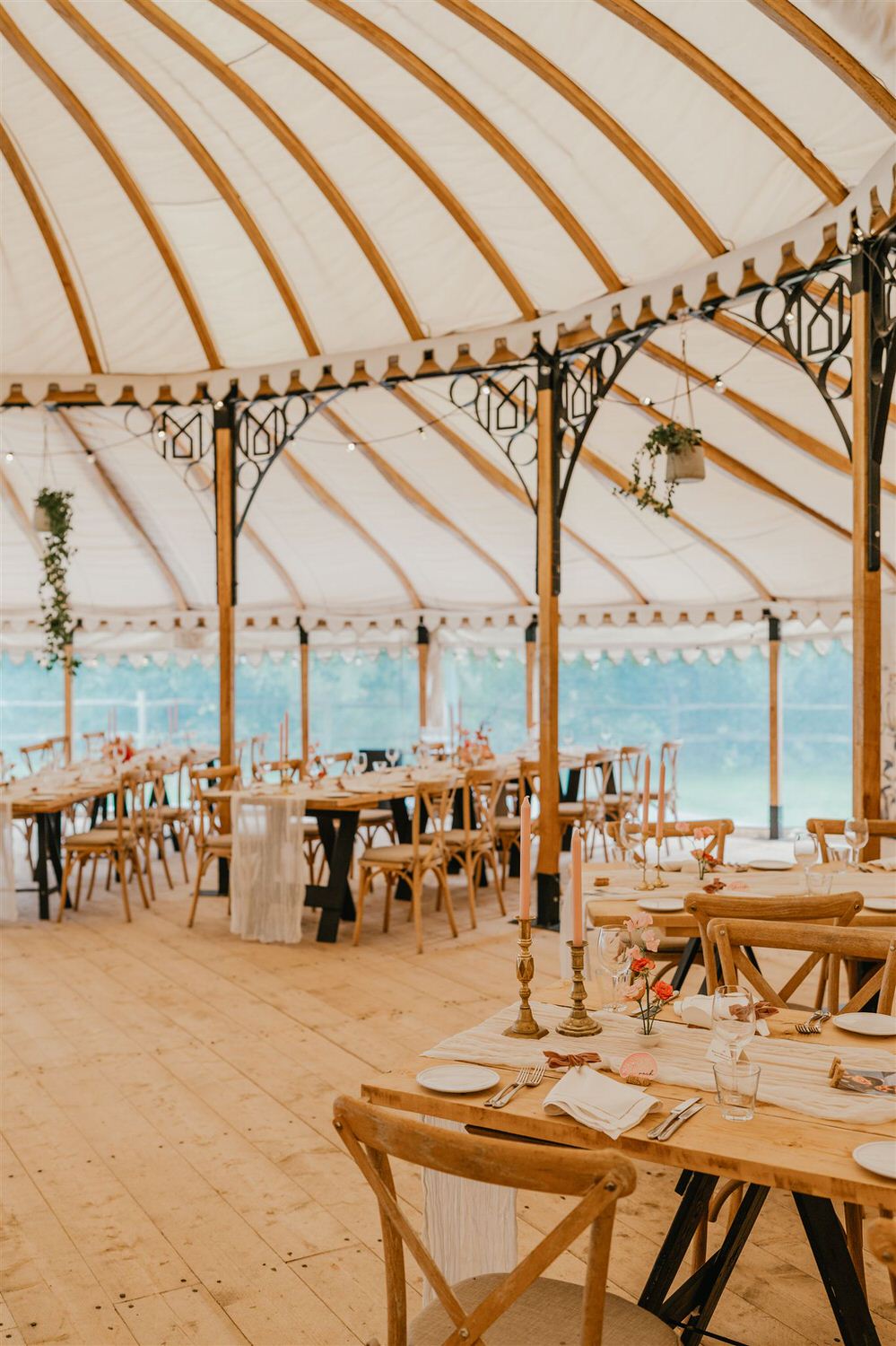 wedding breakfast setup at the beacon tunbridge wells wedding