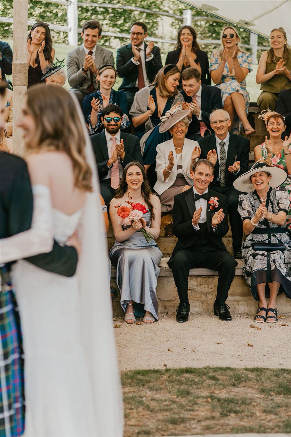 guests applaud at the beacon tunbridge wells wedding ceremony