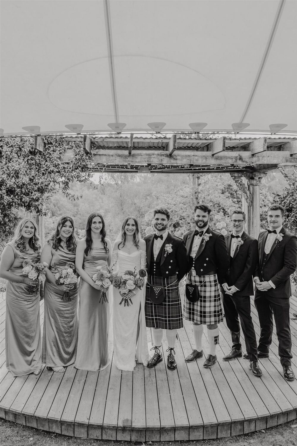 wedding party group portraits at the beacon tunbridge wells wedding