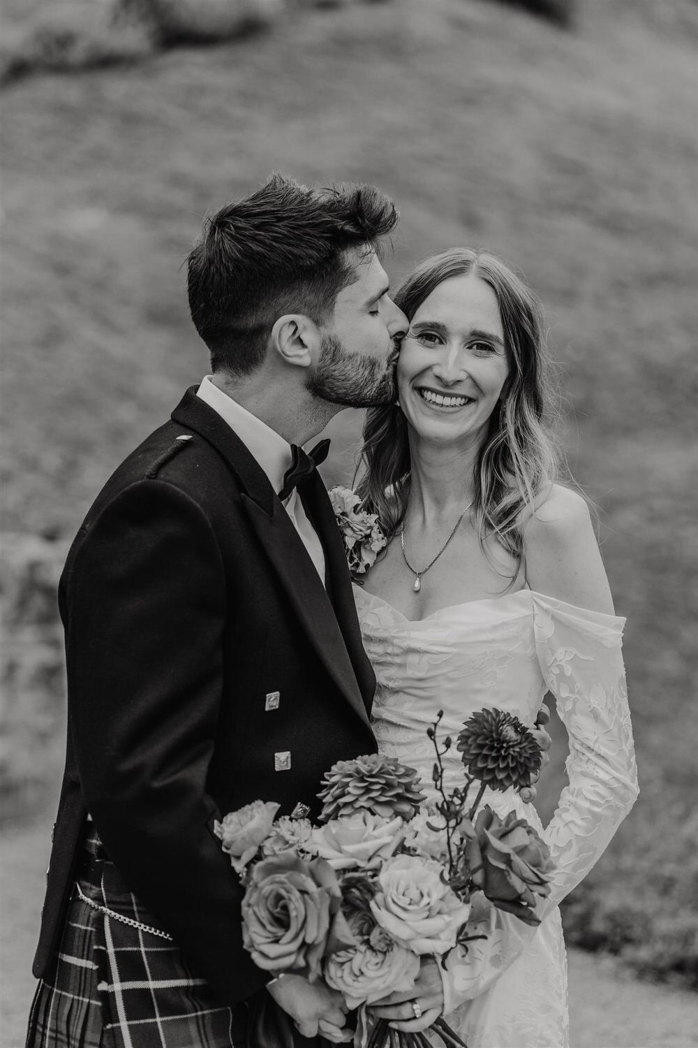 black and white bride and groom couple portraits at the beacon tunbridge wells wedding