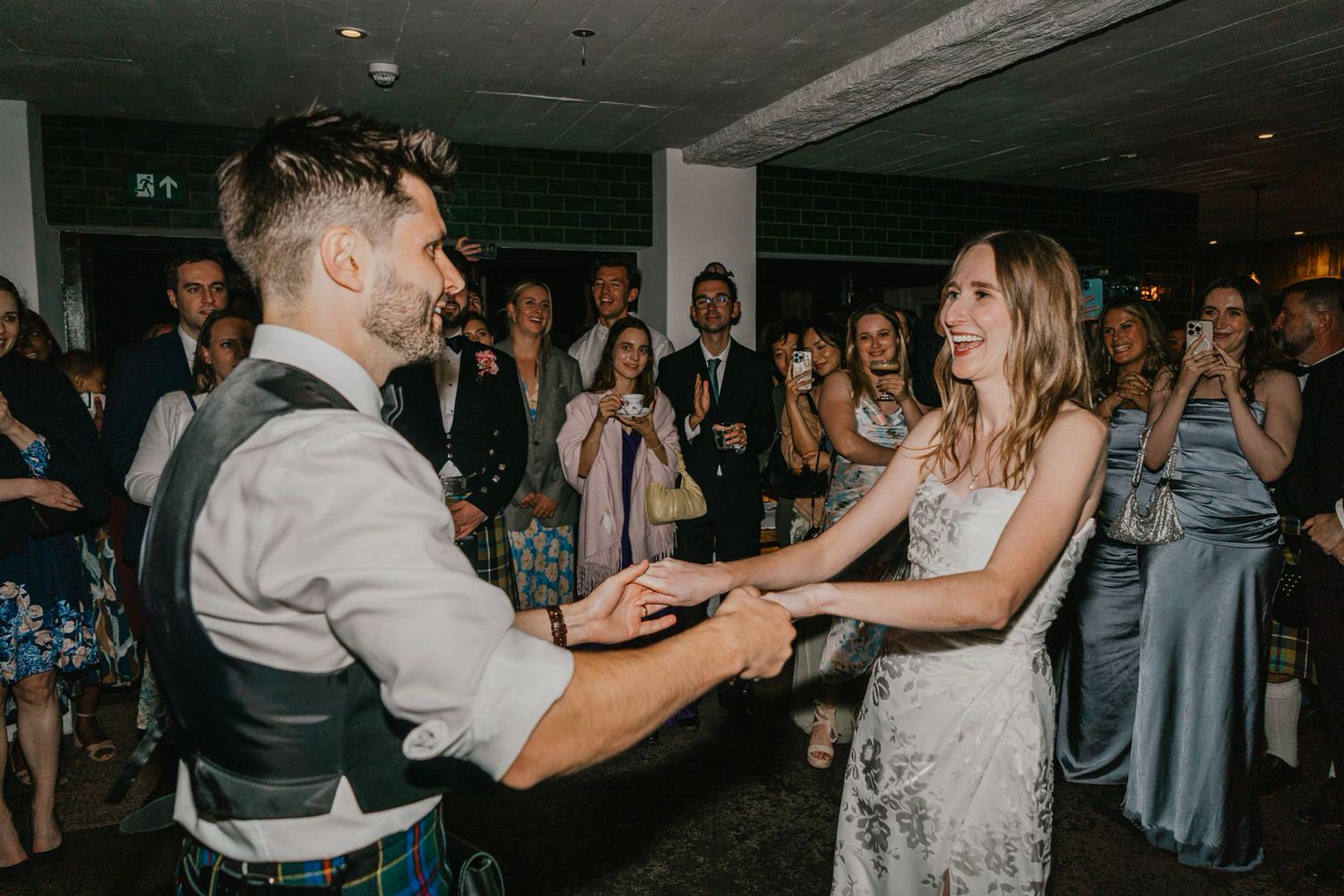 bride and groom first dance at the beacon wedding tunbridge wells wedding party