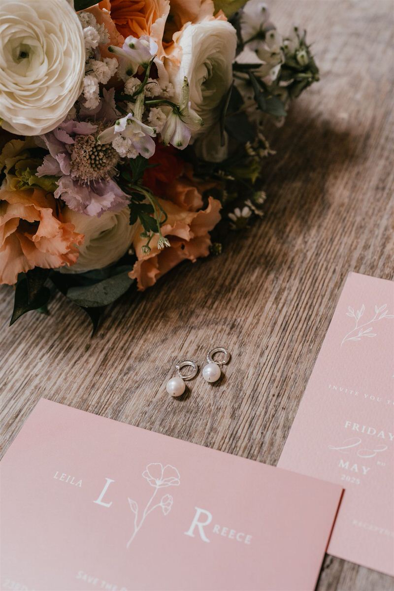 bride's pearl earrings
