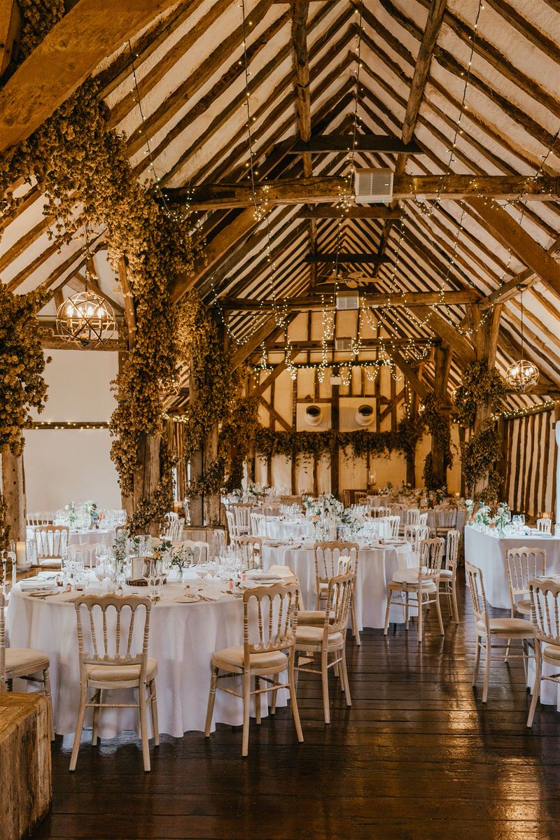 wedding breakfast setup at winters barns in canterbury