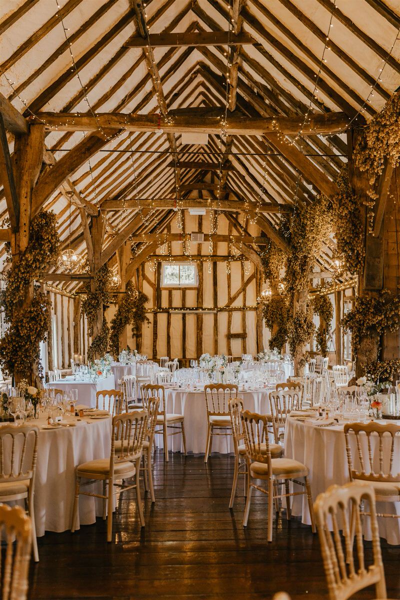 wedding breakfast setup at winters barns in canterbury