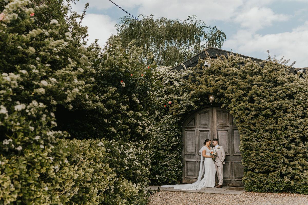 bride and groom couple portraits at winters barns wedding venue in canterbury