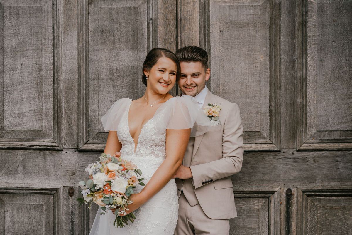 bride and groom couple portraits at winters barns wedding venue in canterbury