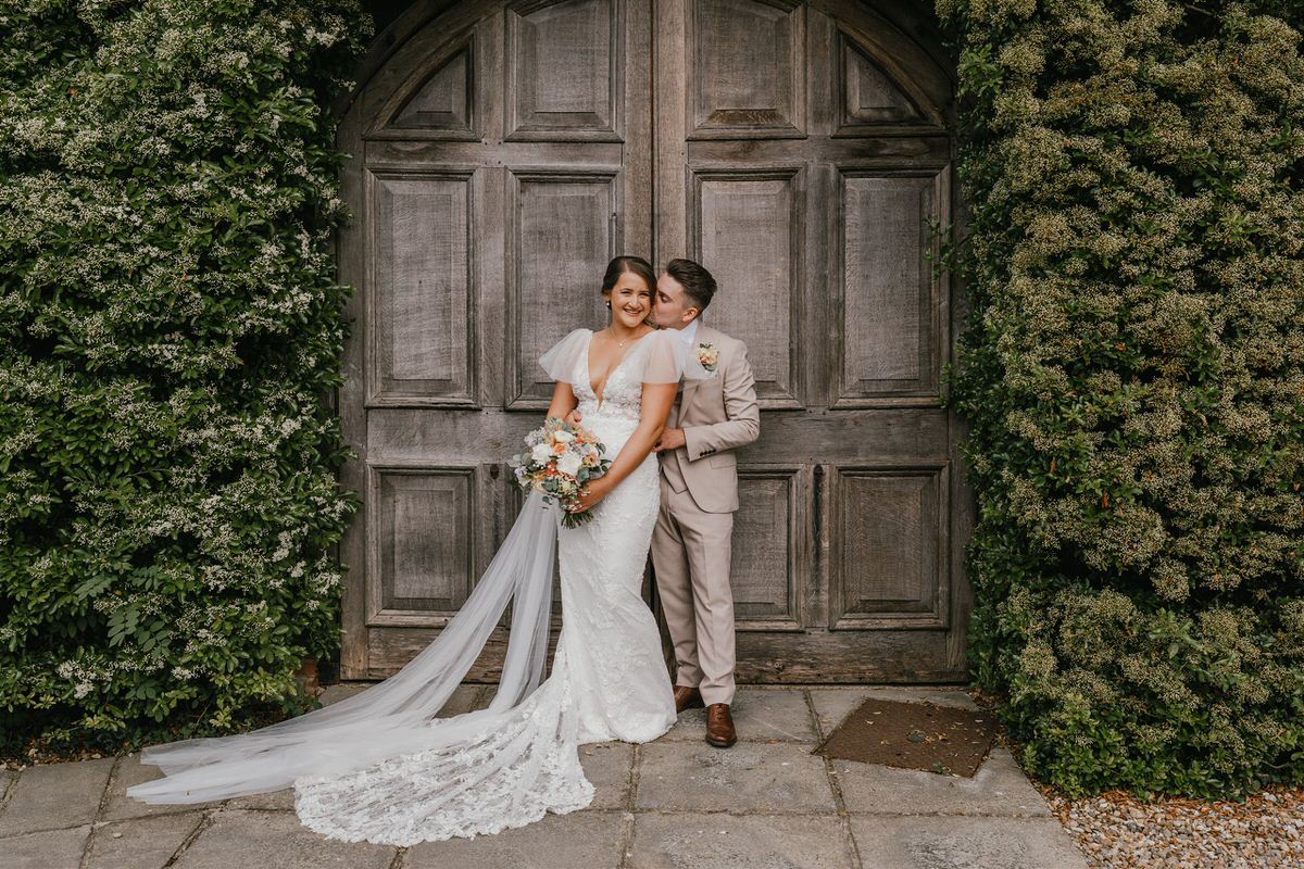 bride and groom couple portraits at winters barns wedding venue in canterbury