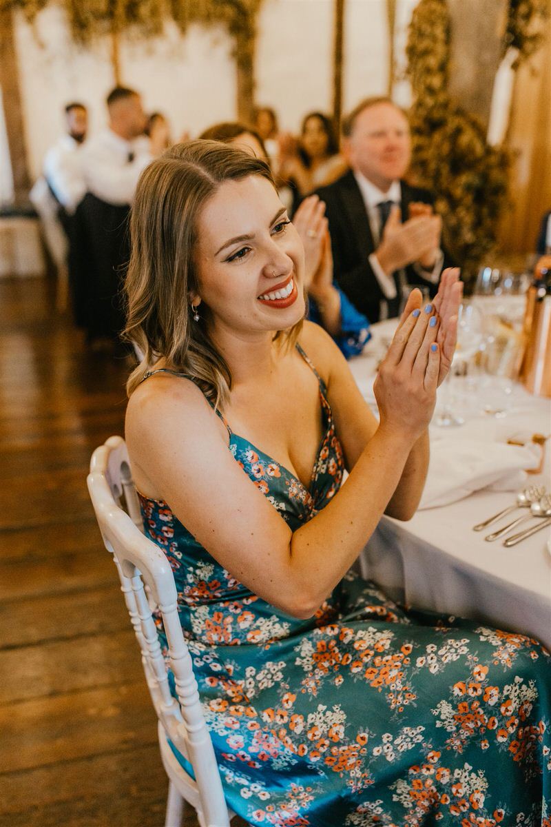 wedding guests speech reactions