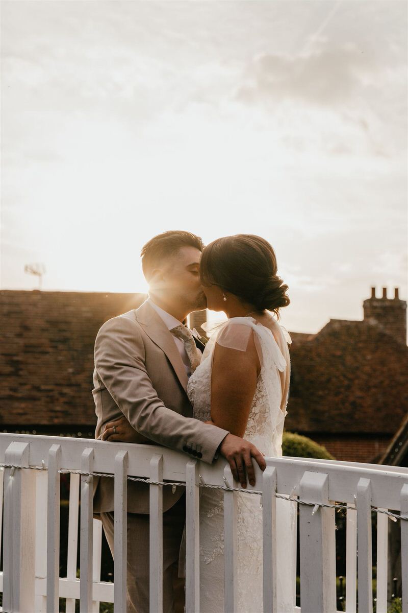 bride and groom golden hour portraits at winters barns wedding