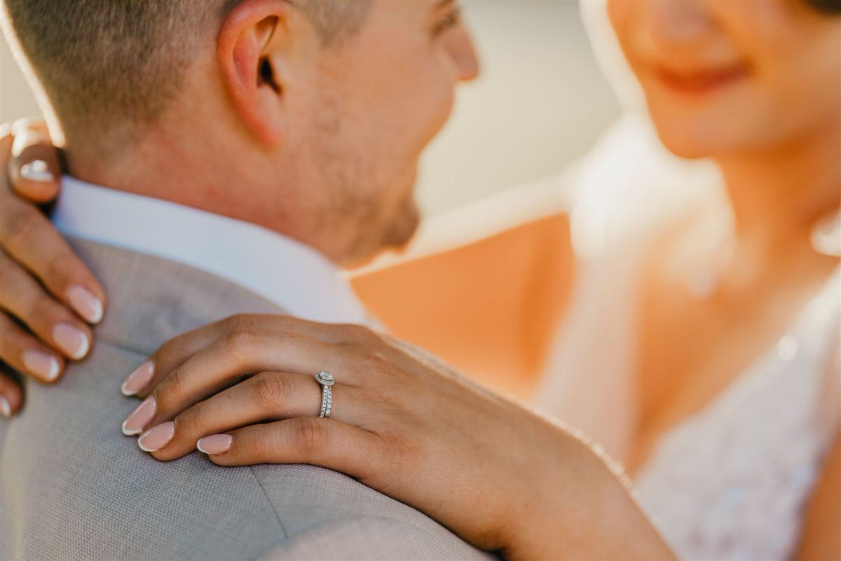 bride and groom golden hour portraits at winters barns wedding