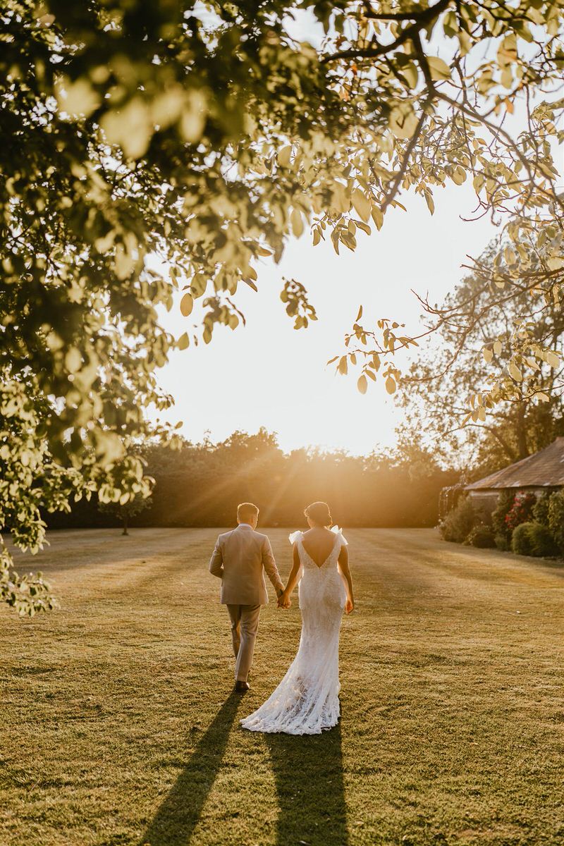 bride and groom golden hour portraits at winters barns wedding