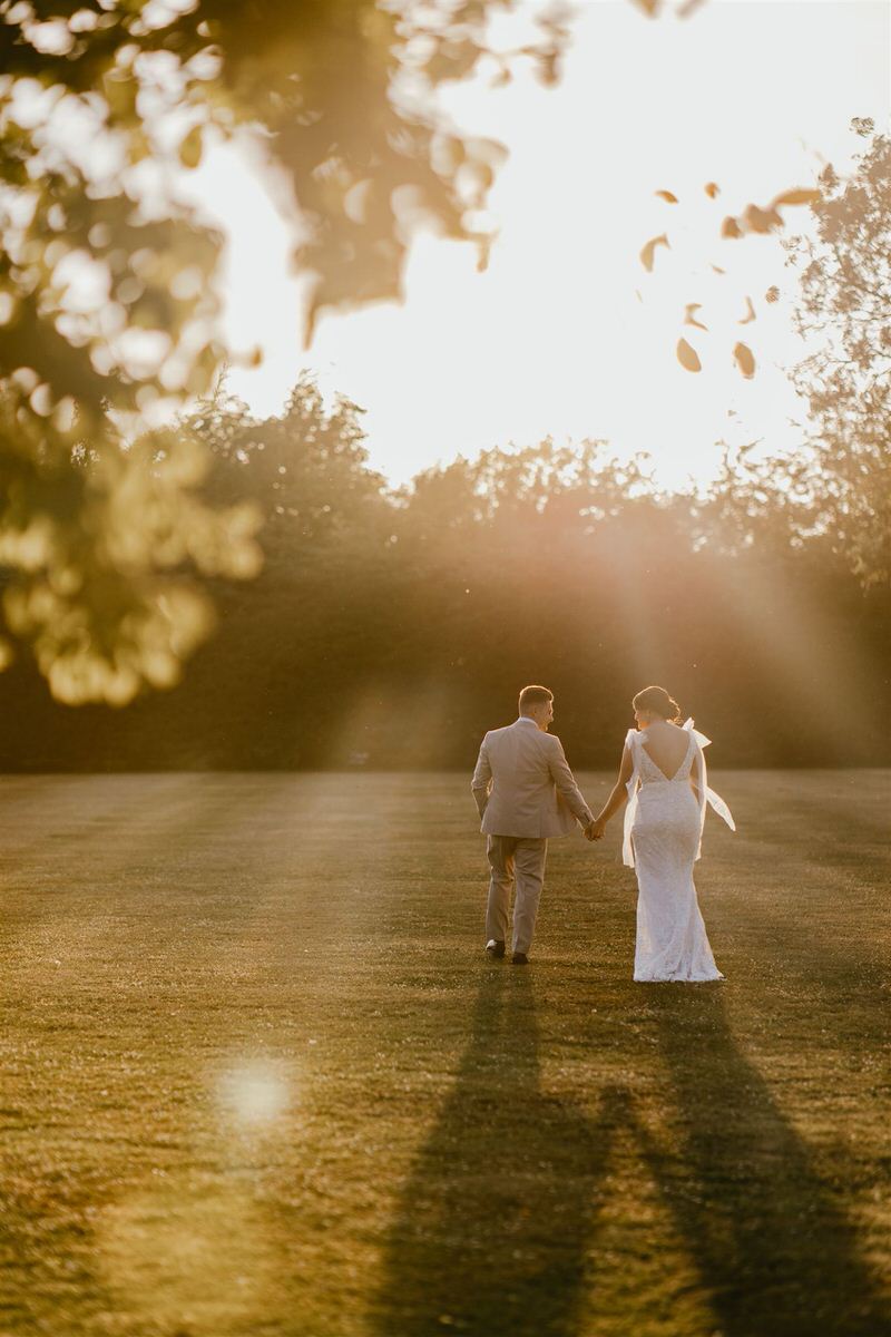 bride and groom golden hour portraits at winters barns wedding