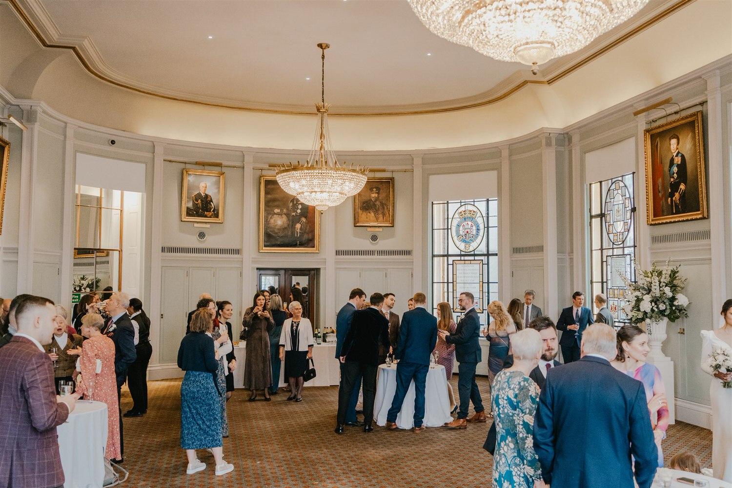 drinks reception in the library at trinity house in london